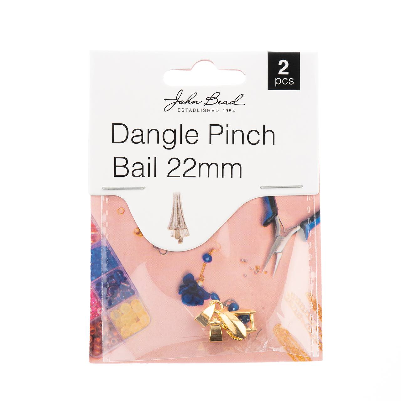 John Bead Must Have Findings 22mm Dangle Pinch Bails, 2ct.